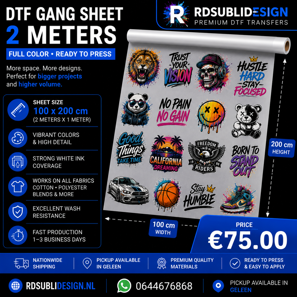 DTF Gang Sheet 2 Meters