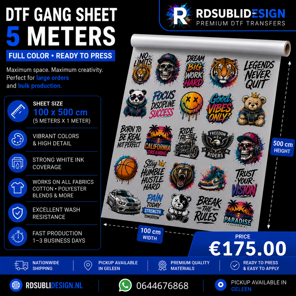 DTF Gang Sheet 5 Meters